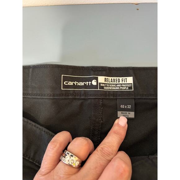 Carhartt mens Relaxed fit rugged canvas work pant size 40x32 black - Picture 5 of 9